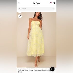 Lulus perfect whimsy dress in yellow